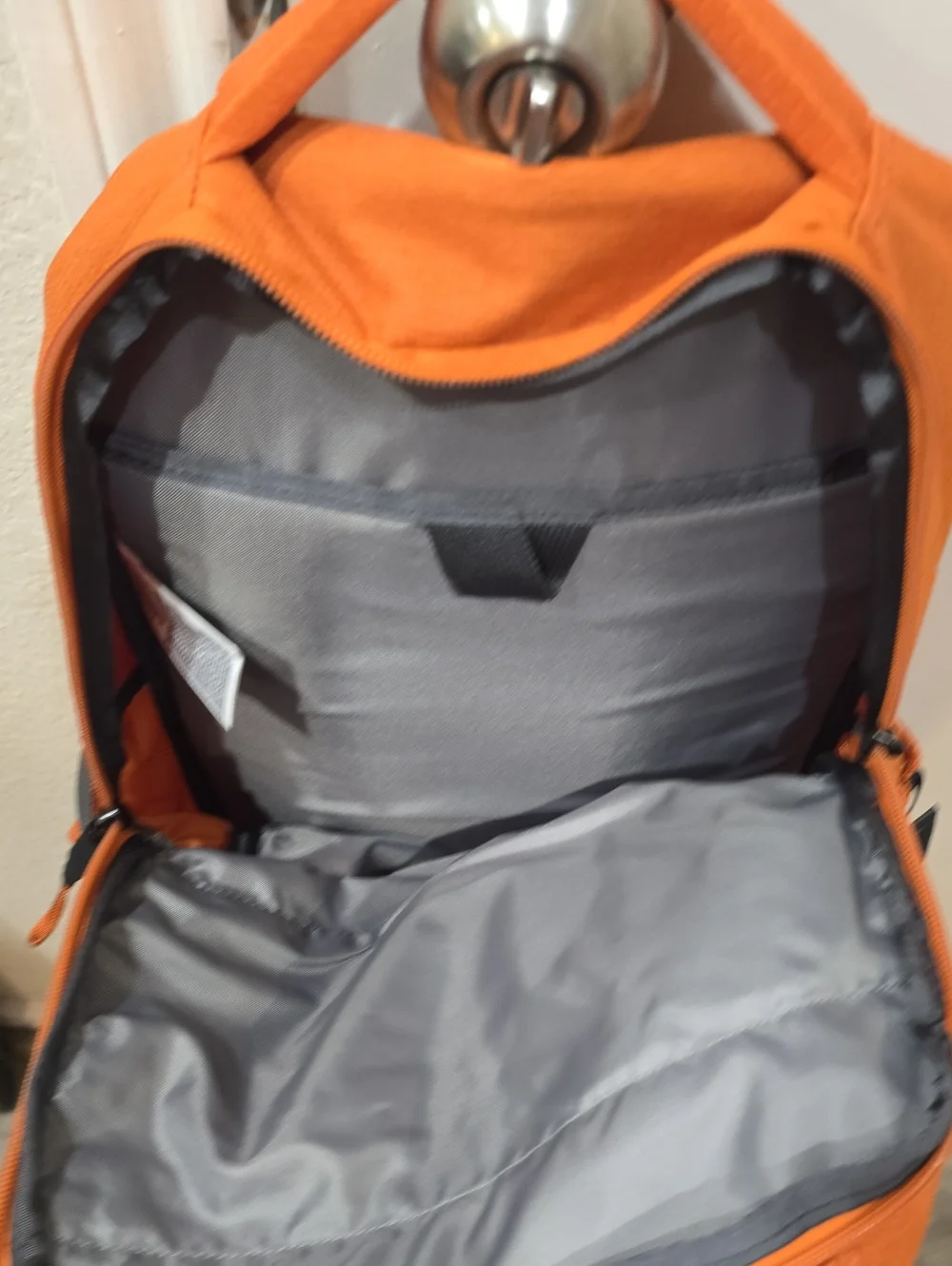 The North Face Jester Backpack- Iron Bronze Dark Heather/Papaya